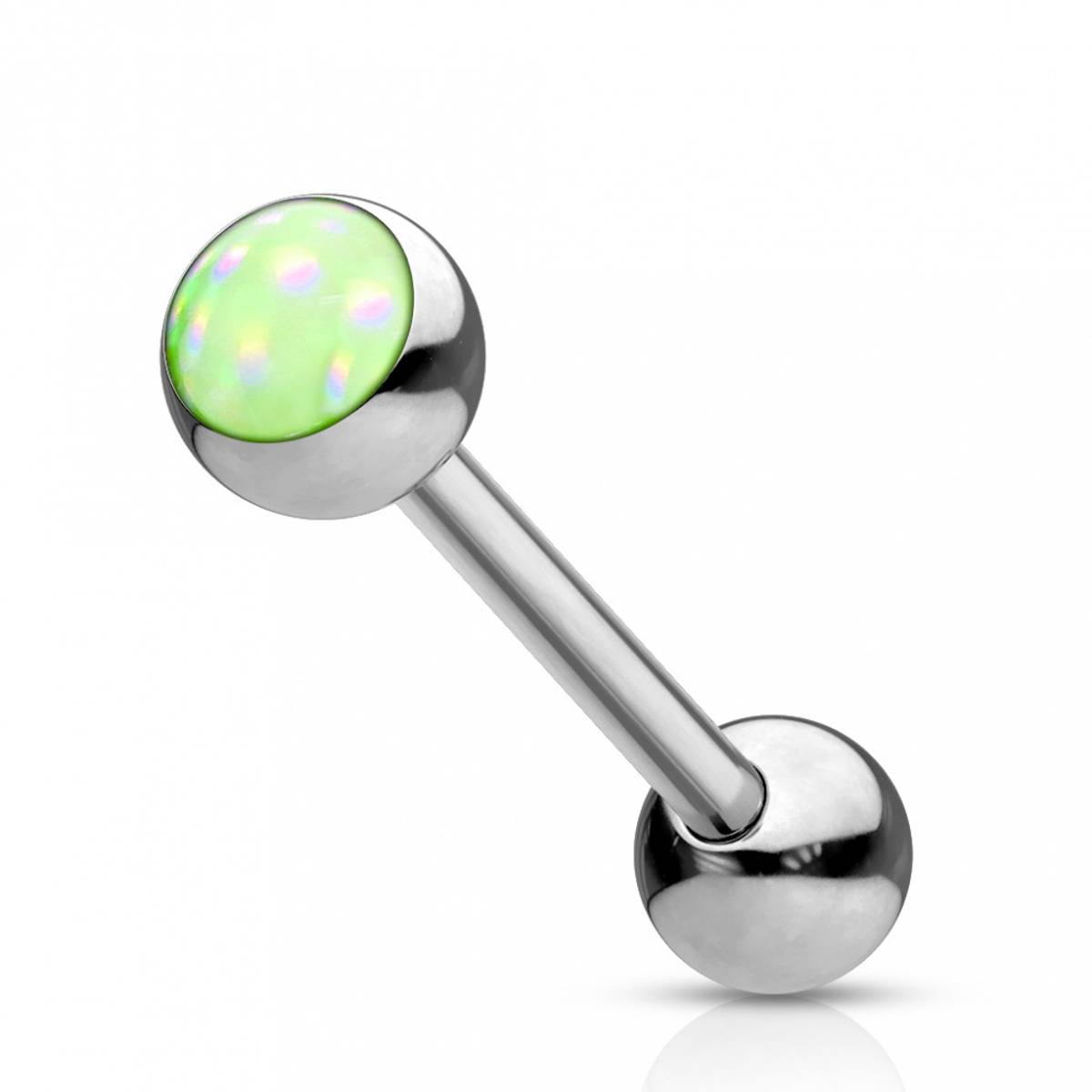 Illuminating Stone Set  Barbell Tongue Green