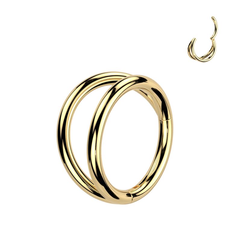 0,8mm Pan Double Hinged Ring Gold