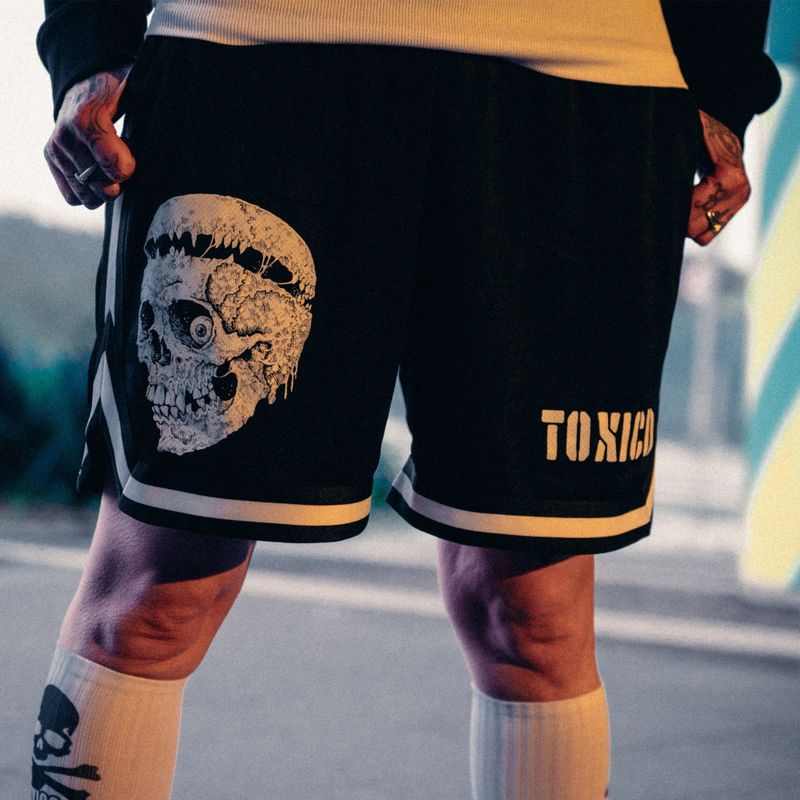 Wasteland Skull Mesh Shorts