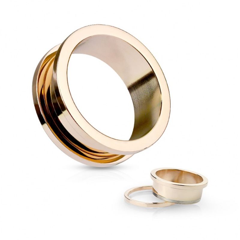 Screw-fit Rose Gold Tunnels