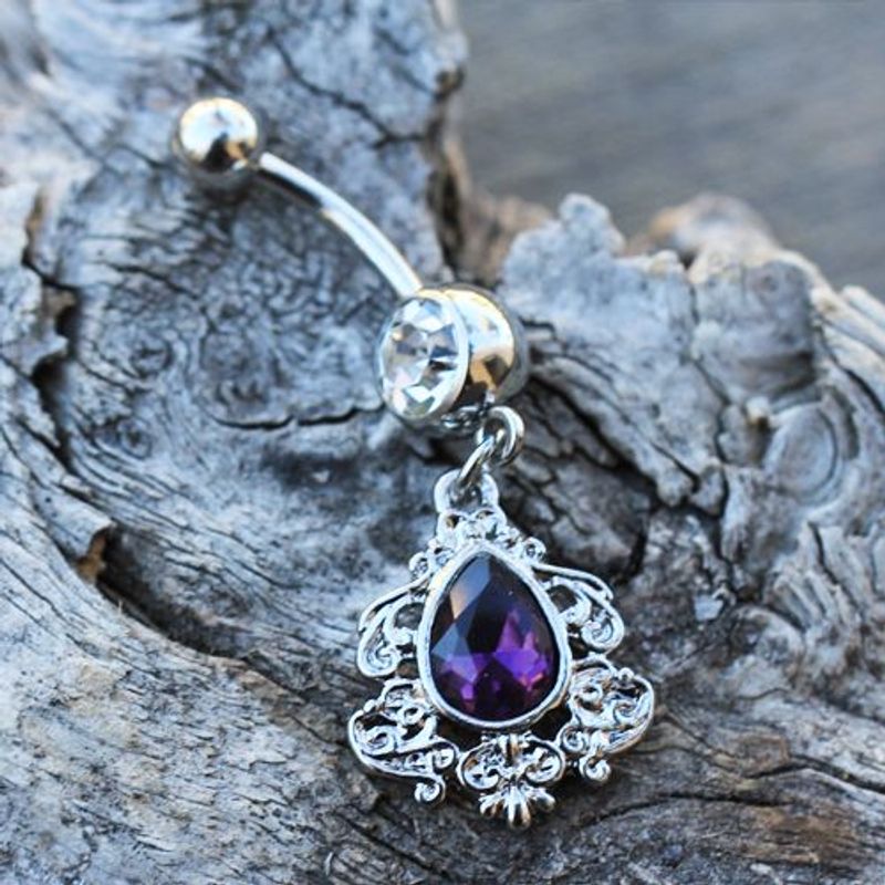 Tears of Purple Belly Ring 