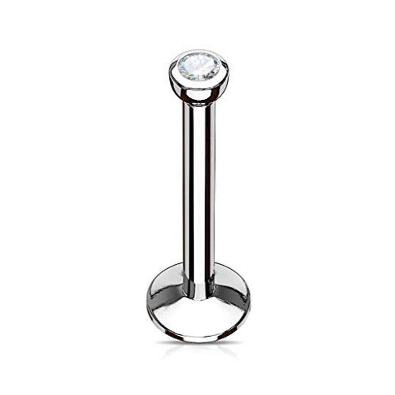 Crystal Cup Internally Threaded Labret Blue