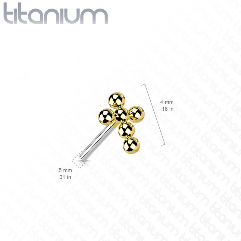 Small Cross Ball Push-fit Gold