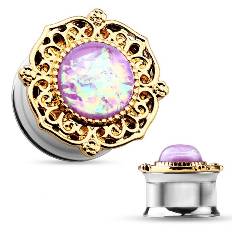 Gold Tribal Imitation Opal Plugg