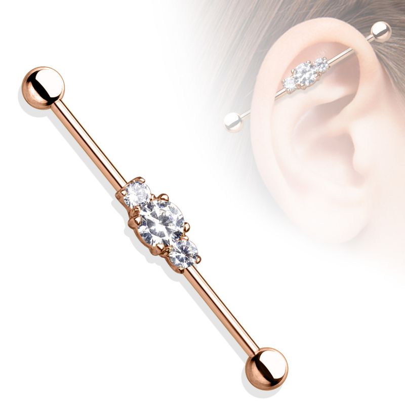 Mia Industrial Barbell Rose Gold