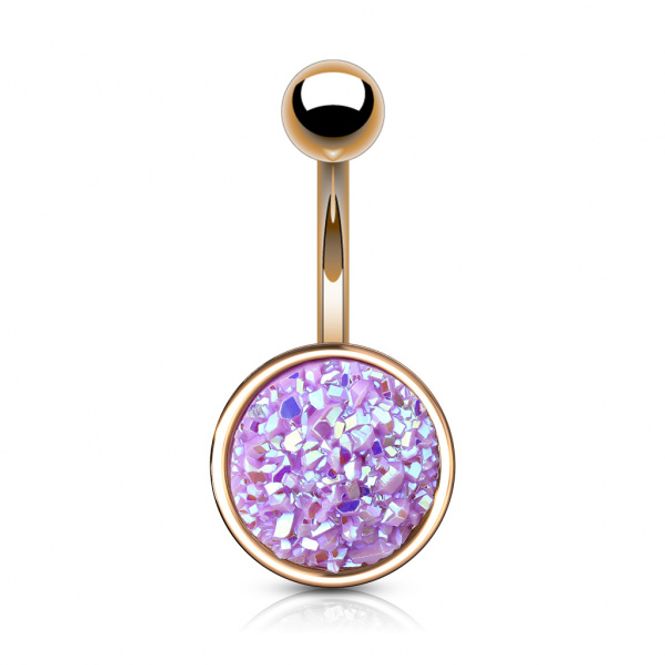 Main Image Druzy Stone Belly Ring Rose ...
