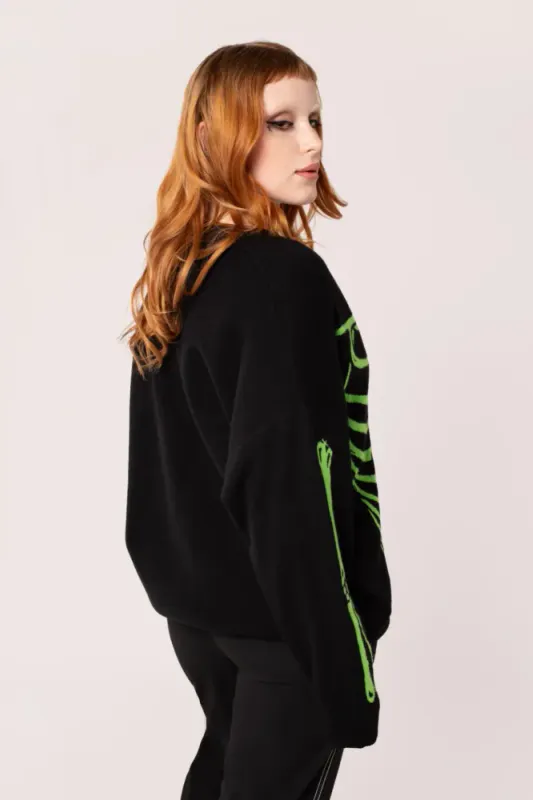 Neon Green Skeleton Cardigan