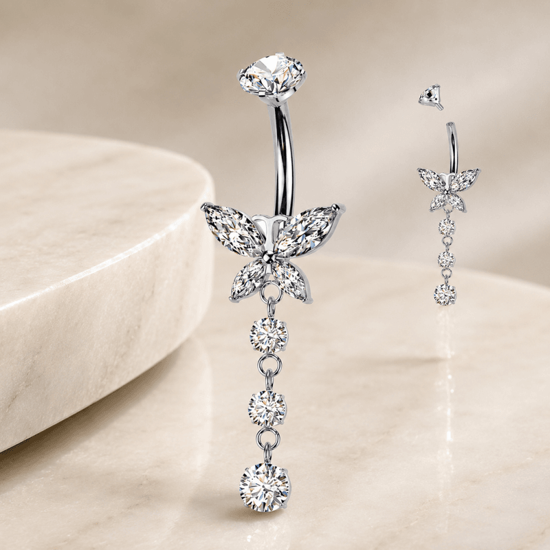 Alexa Crystal Butterfly Belly Ring