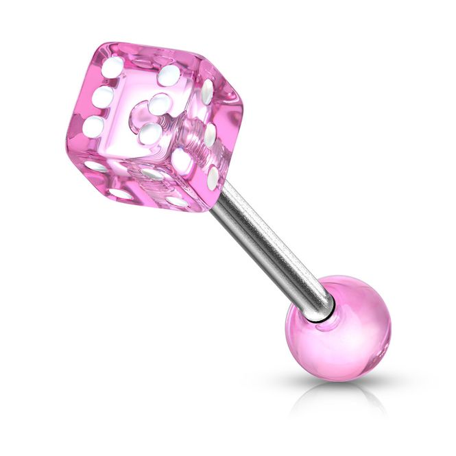 Hoofdbeeld Acrylic Barbell Dice Pink