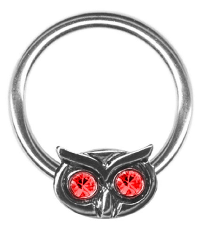 Red Eyes Owl Ring