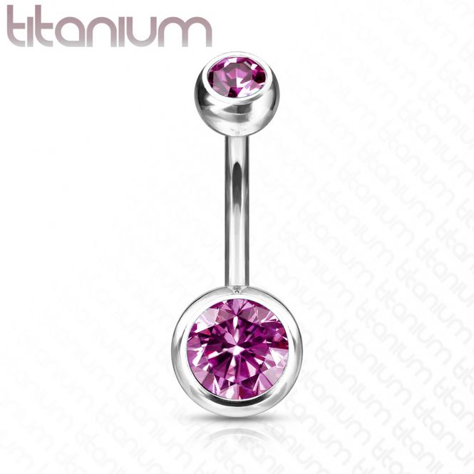 Hoofdbeeld Titanium Belly Ring Pink