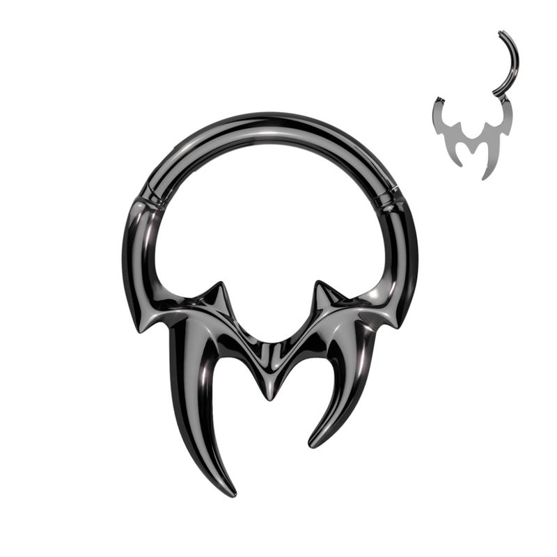 Madden Fangs Hinged Ring Black
