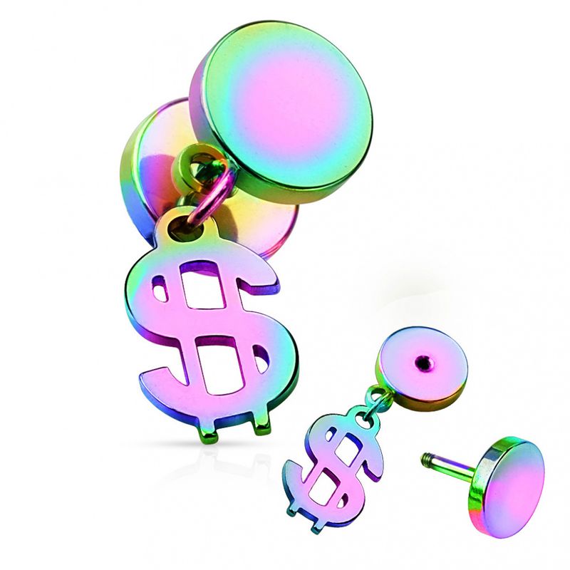 Fake Dangle Plug Dollar $ign Rainbow