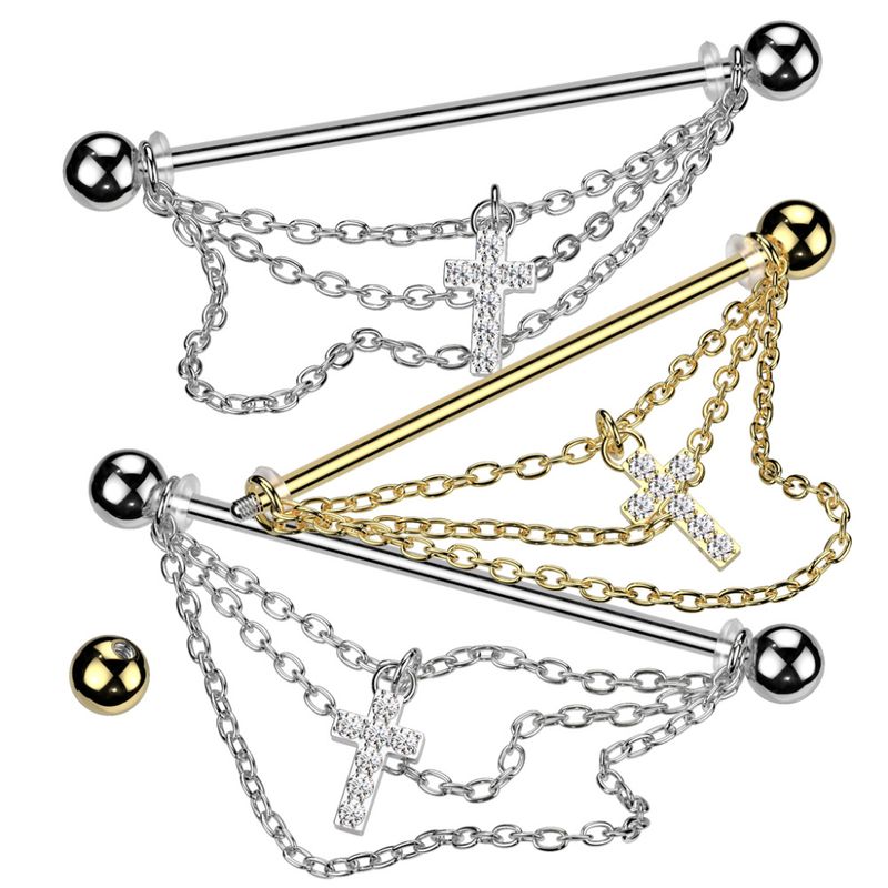 Cross And Chain Industrial Gold