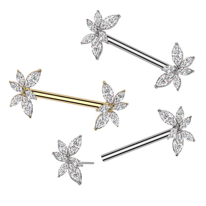 Dahlia Suni Push-fit Nipple Bar Clear