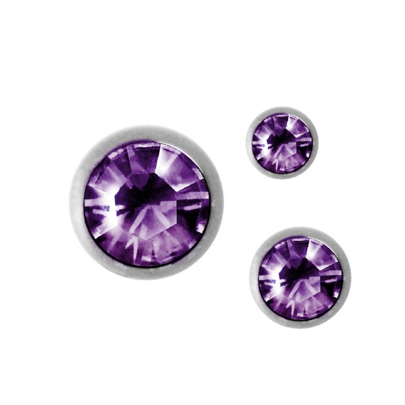 1,6mm Jeweled Ball Purple