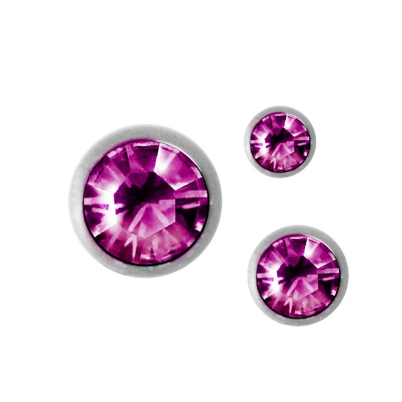 1,6mm Jeweled Ball Magenta