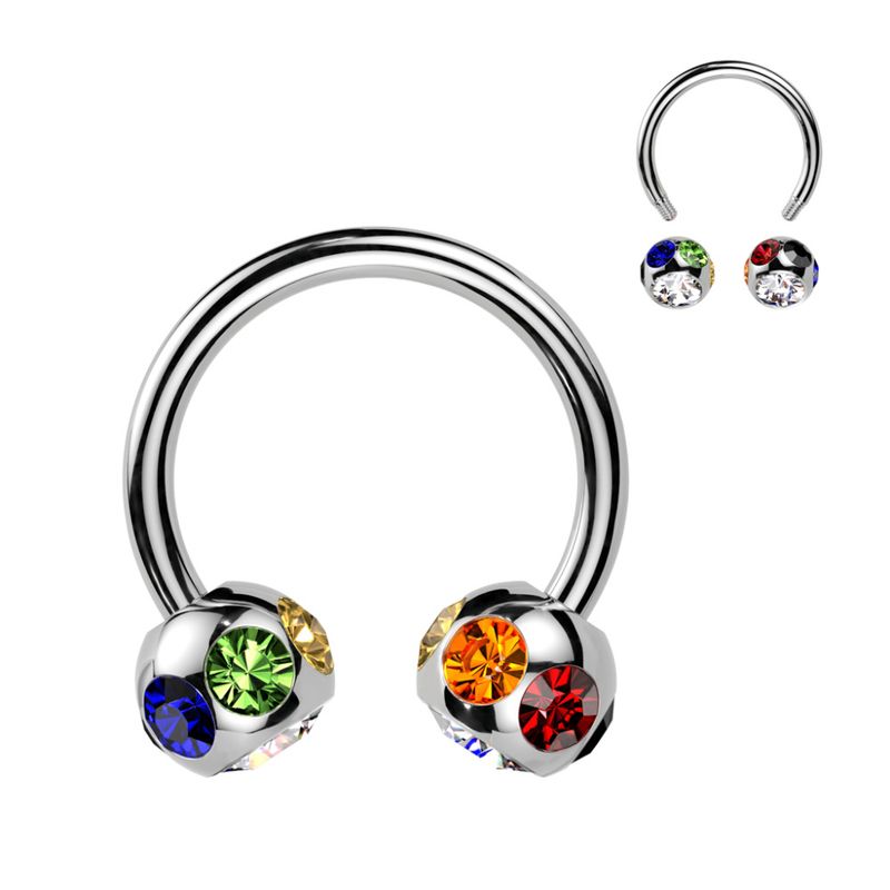 Multi Candy Circular Barbell Rainbow
