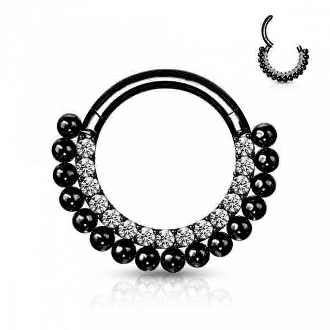 Hoofdbeeld Tara Hinged Ring Black Clear