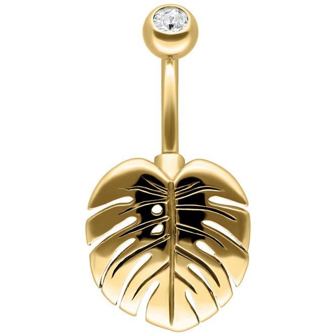 Hovedbillede Monstera Leaf Belly Ring Gold
