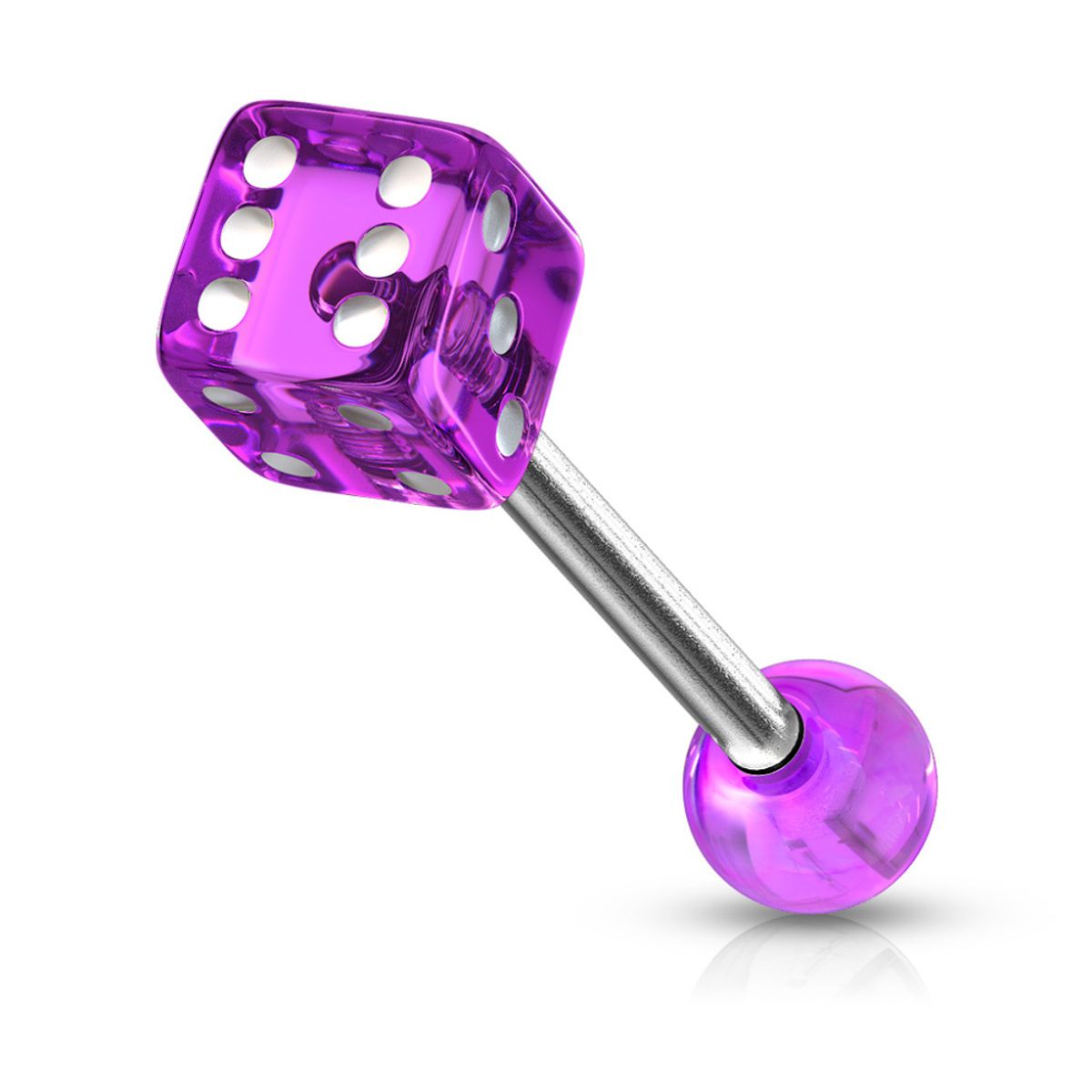 Acrylic Barbell Dice Magenta