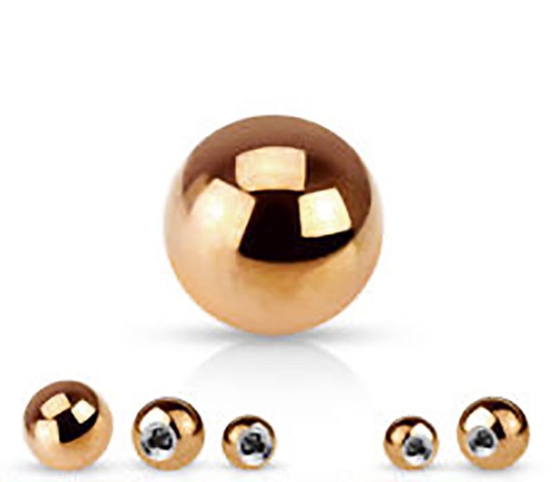 1,6mm Ball Rose Gold Plated