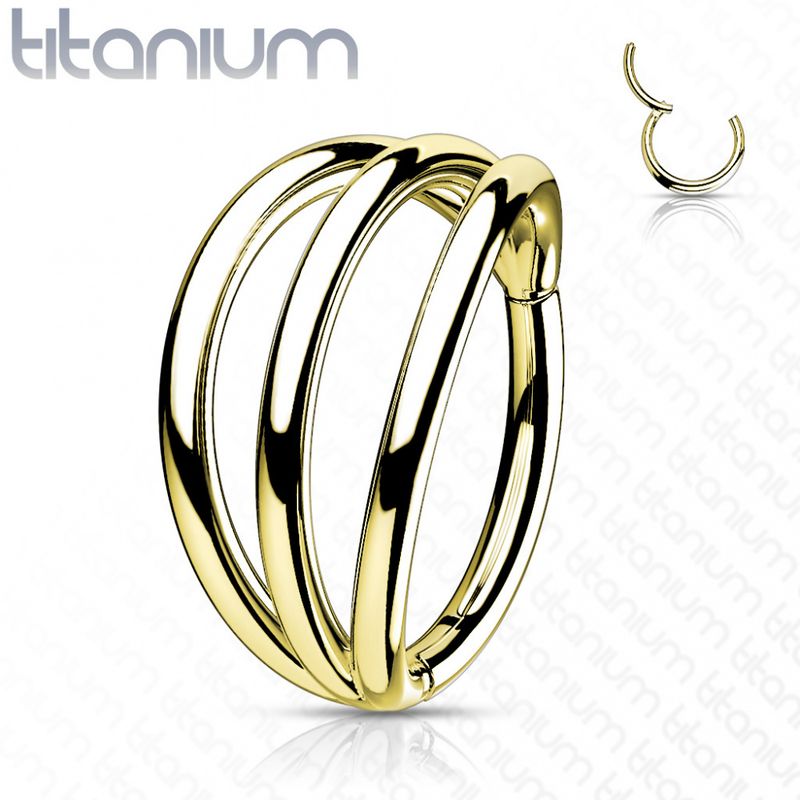 Pan Triple Hinged Ring Gold