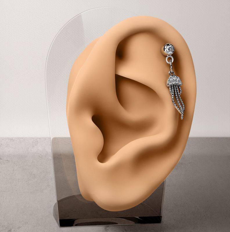 Jellyfish Dangle Barbell Gold
