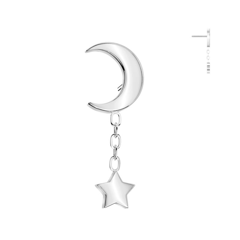 Star Moon Push-fit Silver