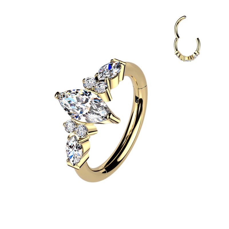 Nova Hinged Segment Ring Gold Clear