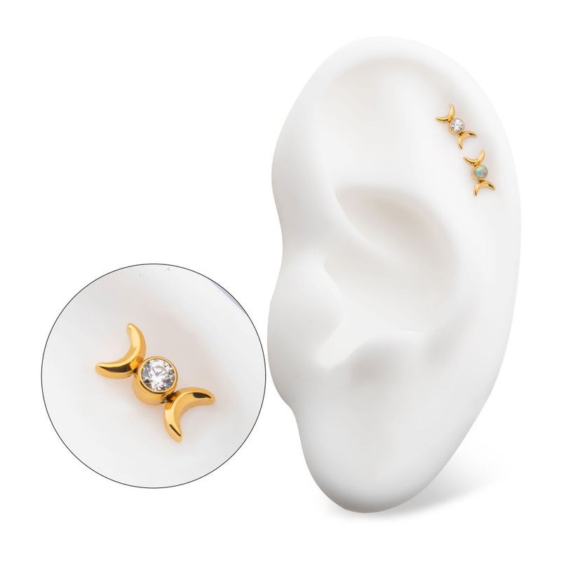 Selene Gem Push-fit 24K Gold