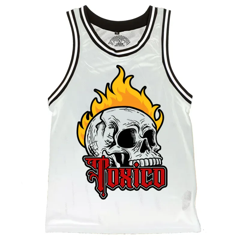 Flame Skull Mesh Tank