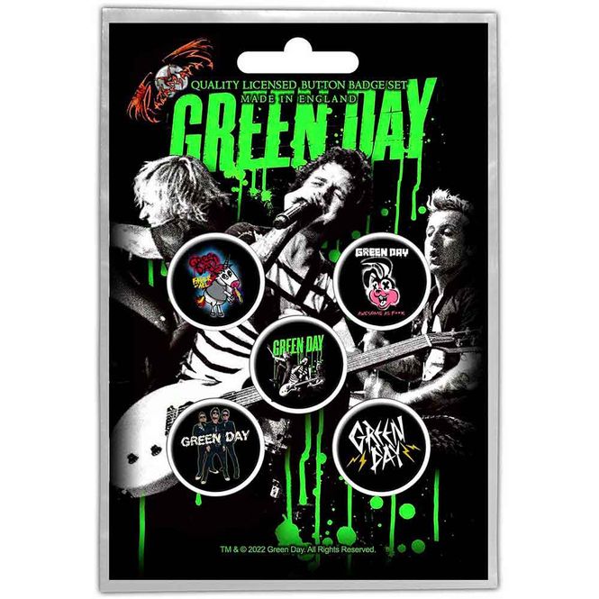 Hovedbilde Green Day Black Button Badge ...