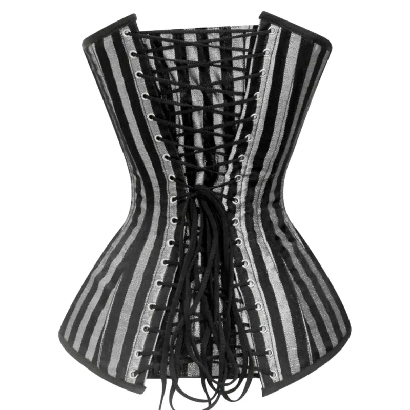 Lydia Silver Brocade Overbust Corset