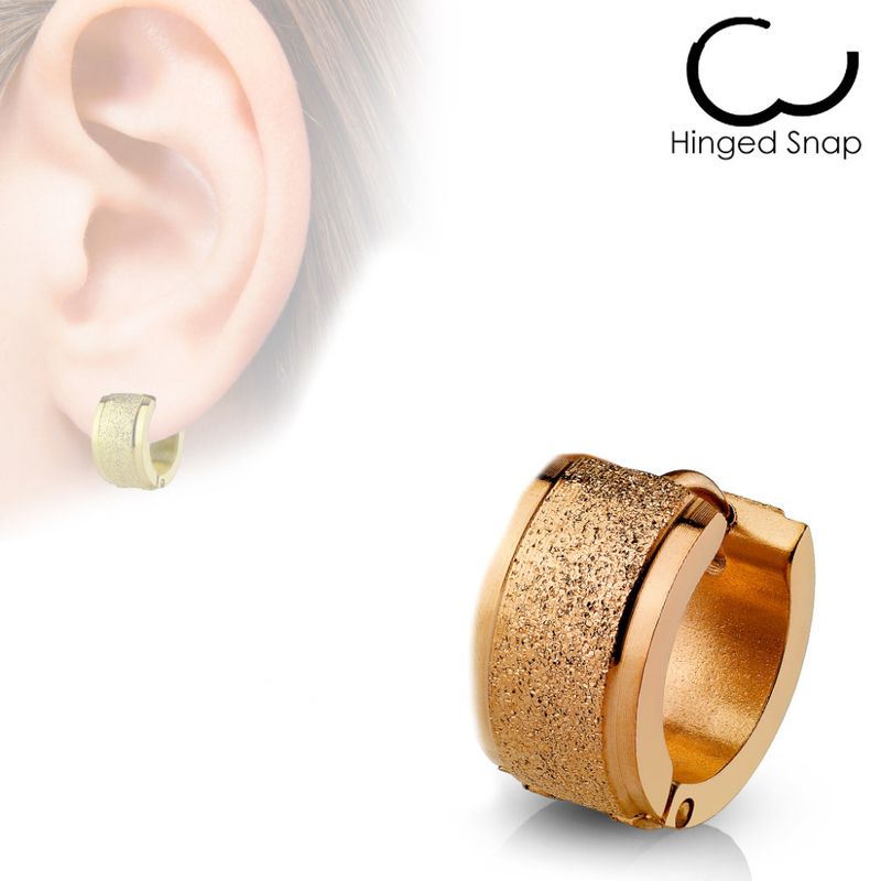 Frosted Hoop Earring Rose Gold