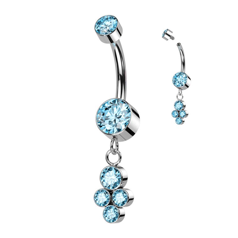 Elizah Titan Belly Ring Blue