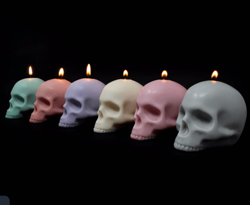 Half Jaw Skull Candle