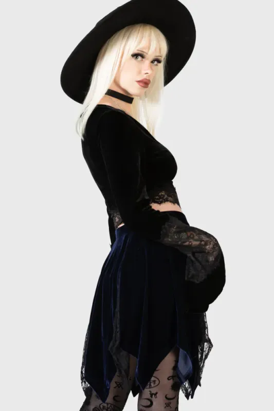 Lester Velvet Mini Skirt [Blue]