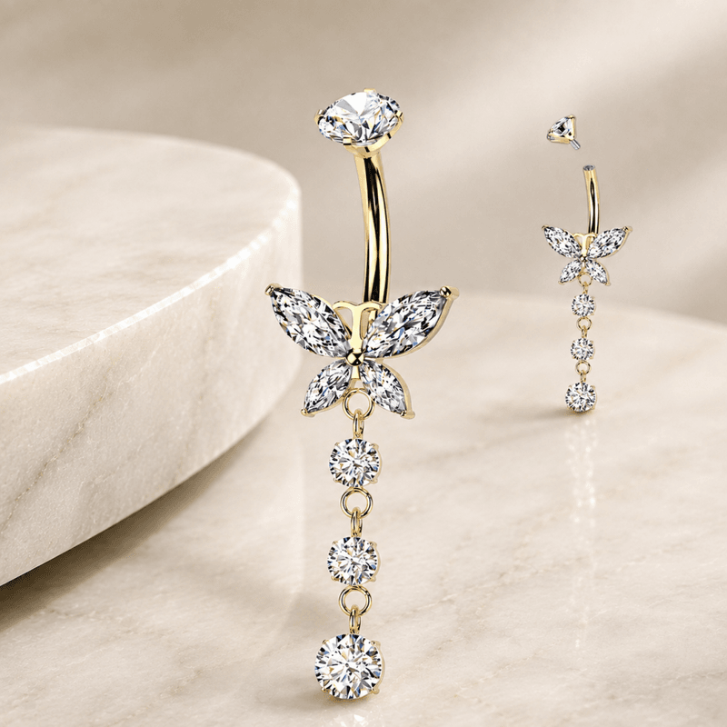 Alexa Crystal Butterfly Belly Ring