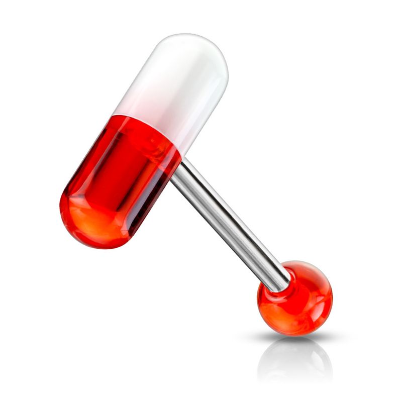 Chill Pill Acrylic Barbell Red