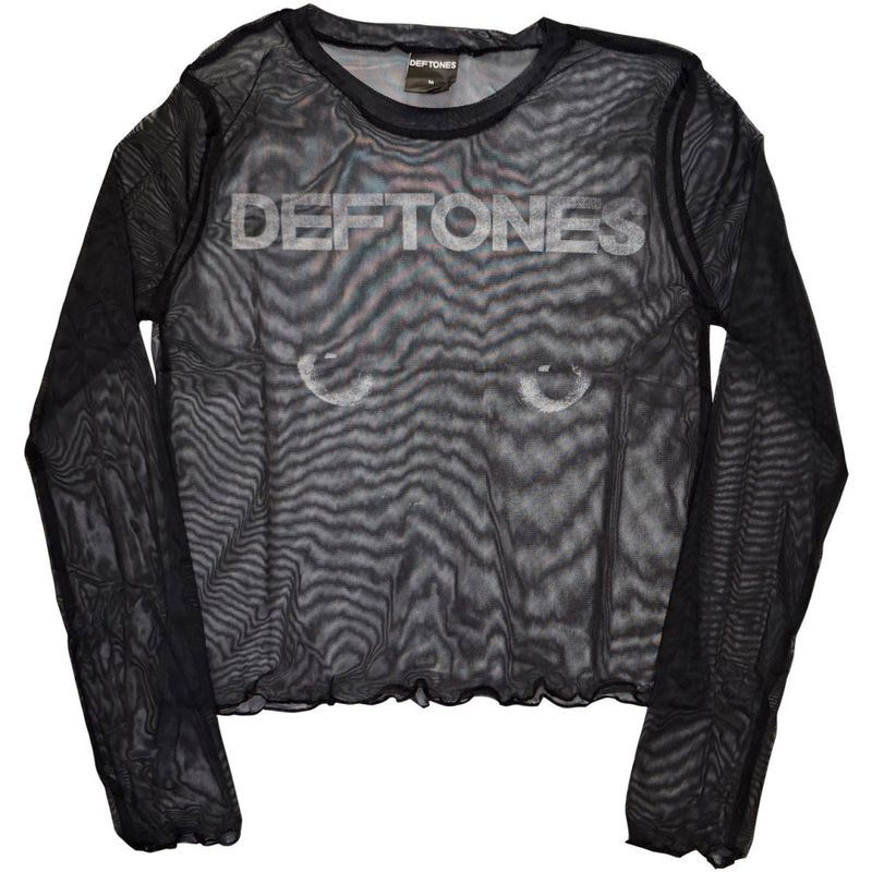 Deftones Long Sleeve Mesh Crop Top Sphynx 