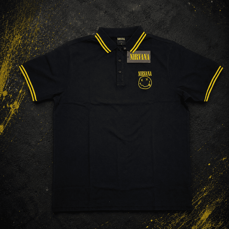 Nirvana  Polo Shirt: Happy Face 