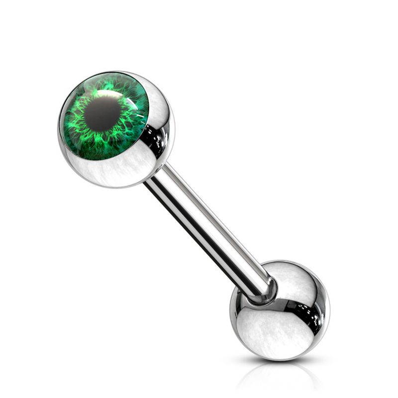 Doll Eye Barbell Tongue Green