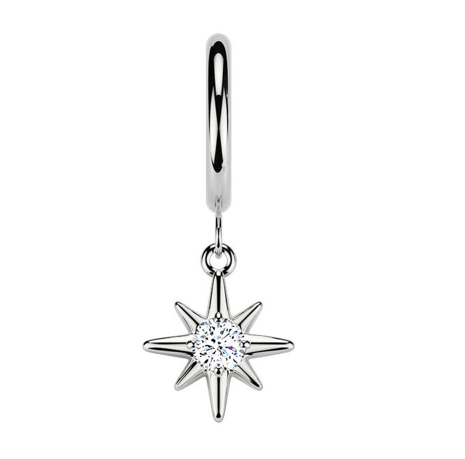 Hovedbilde Hoop Earring Sunburst Clear
