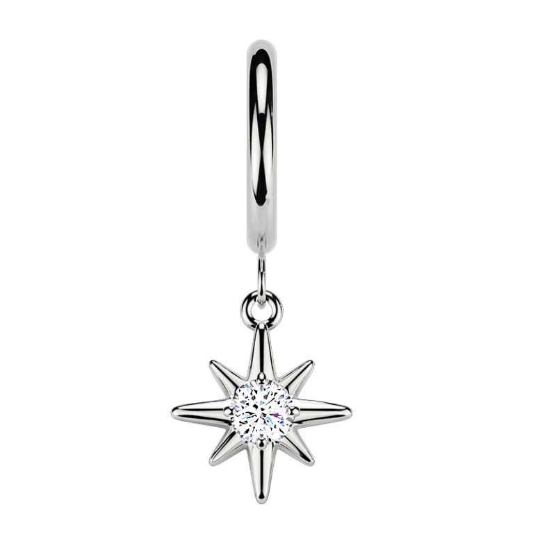 Hoop Earring Sunburst Clear