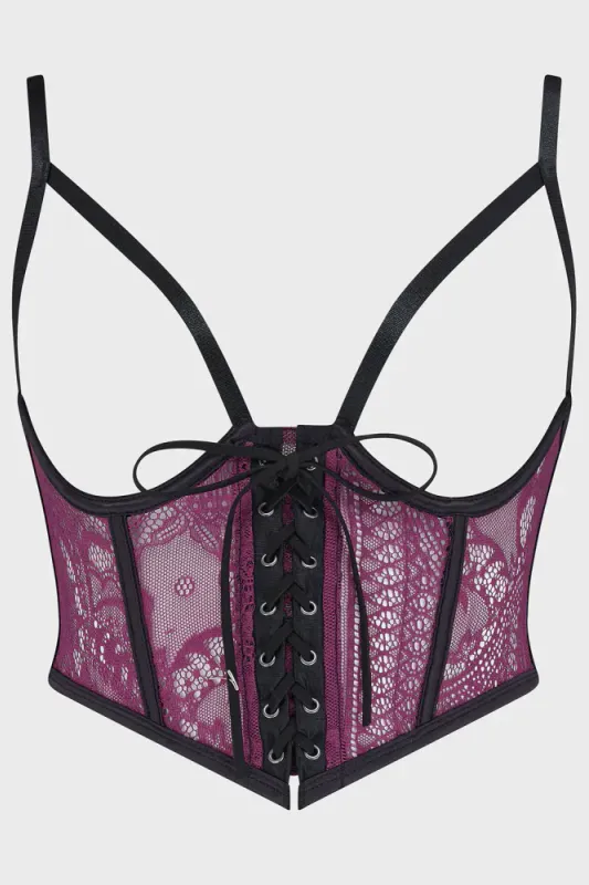 Arden Lace Basque Plume