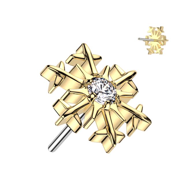 Hovedbillede Snowflake Push-fit Gold Clear