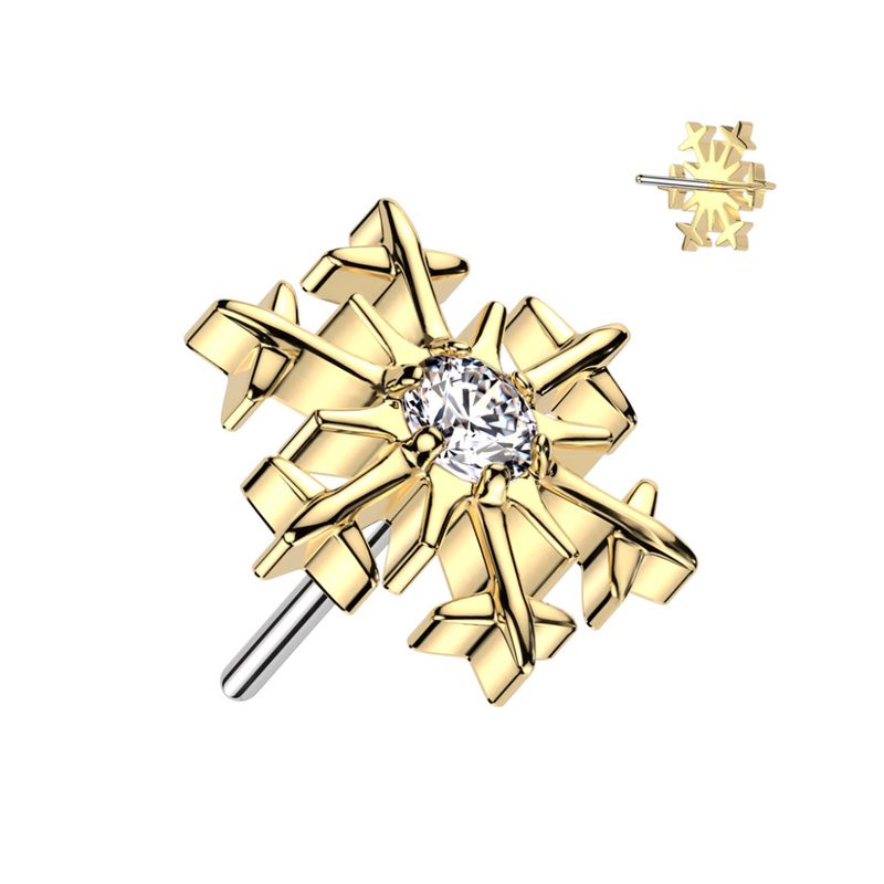 Snowflake Push-fit Gold Clear