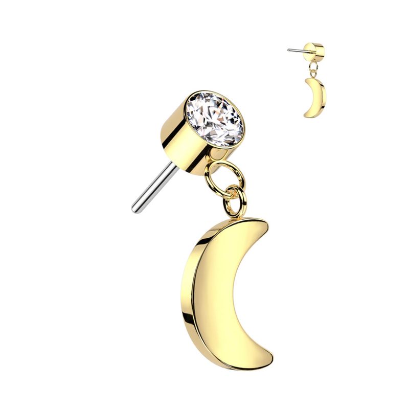 Moon Dangle Push-fit Gold Clear