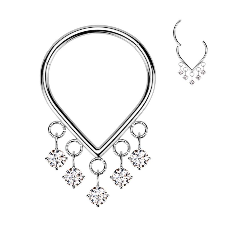 Zelda Dangle Hinged Ring Clear